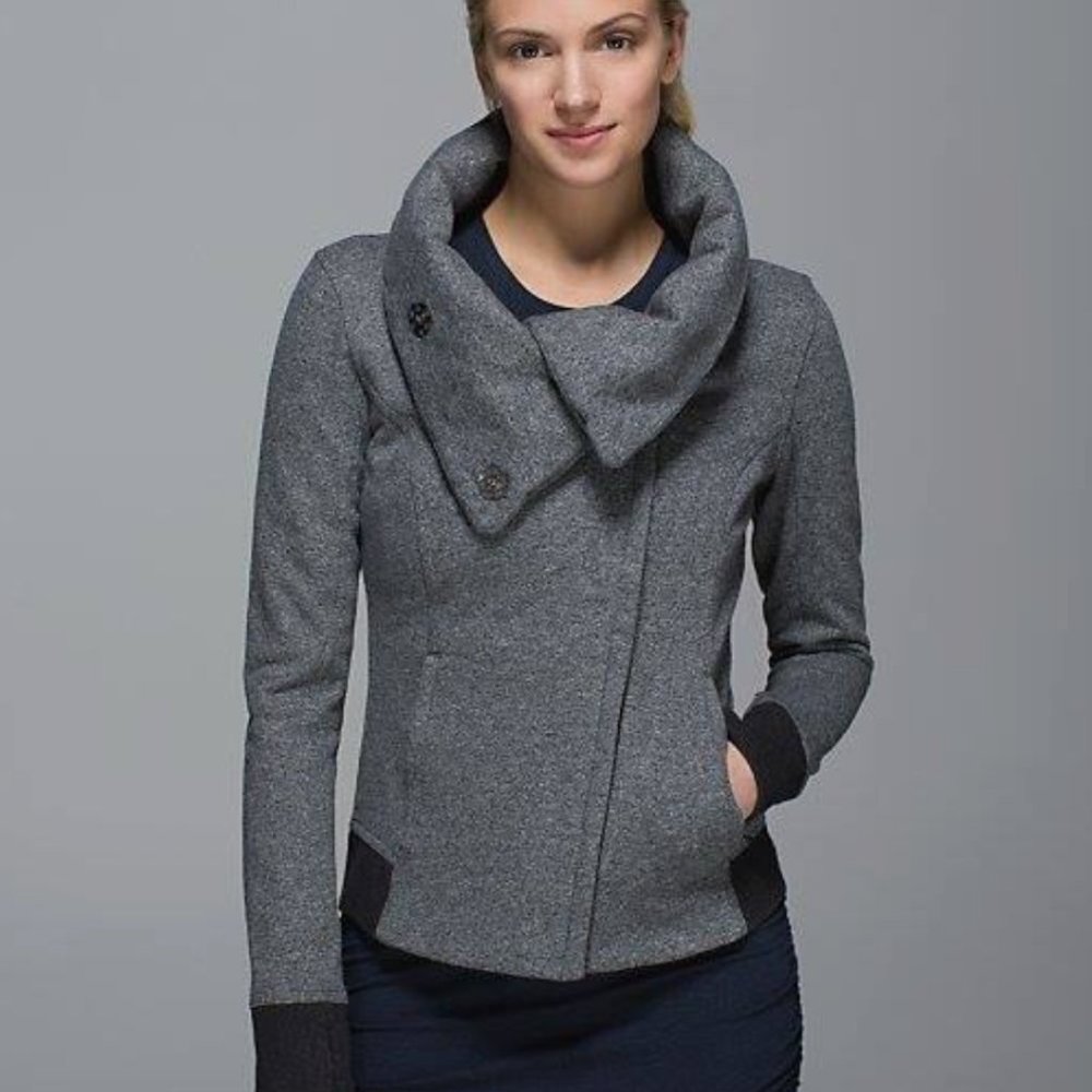 LULULEMON KARMACOLLECTED JACKET HEATHERED SPECKLED BLACK